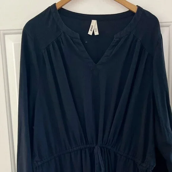 Pact Black Plus-Size Coastal Double Gauze Organic Cotton Sleeve Dress Sz XXXL - Picture 5 of 10